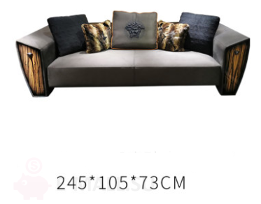 Итальянский диван постмодерн для гостиной в стиле Versace - кожа высшего качества
