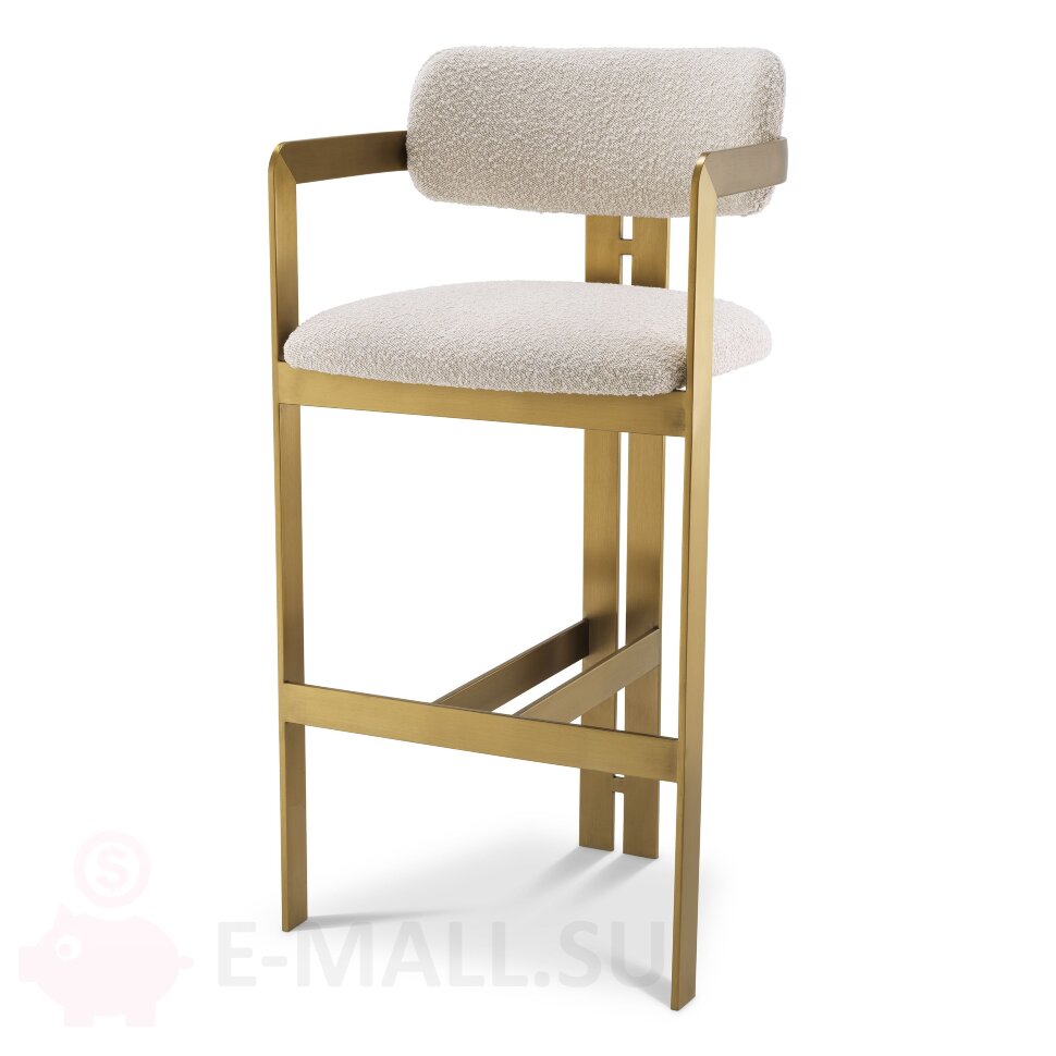 Барный стул в стиле Donato Bar Stool by Eichholtz, Букле, белый
