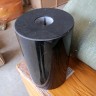 Кофейный столик на ножке из черного мрамора в виде цилиндра
