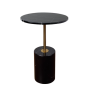 Кофейный столик на ножке из черного мрамора в виде цилиндра
