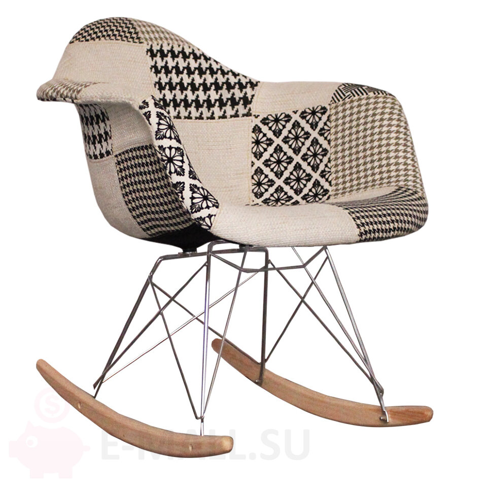 Пластиковые стулья RARFULL PATCHWORK, дизайн Чарльза и Рэй Эймс Eames, ножки светлые, Цвет Рис. 3 ткань