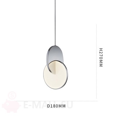 Подвесной светильник в стиле Eclipse Pendant Light by Lee Broom, одна лампа маленькая серебро 18*27 см