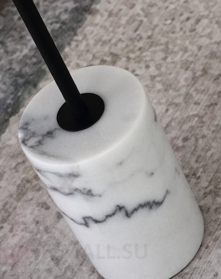 Кофейный столик на ножке из белого мрамора в виде цилиндра