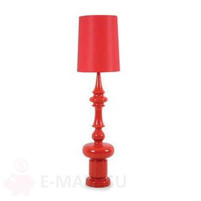 Торшер в виде шахматной фигуры в стиле De La Espada Floor Lamp, красный