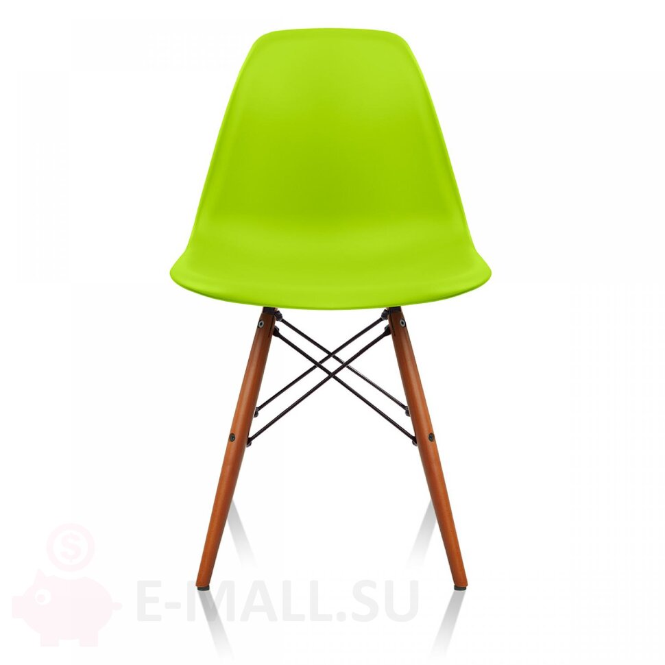 Пластиковые стулья DSW, дизайн Чарльза и Рэй Эймс Eames, ножки темные, зеленый