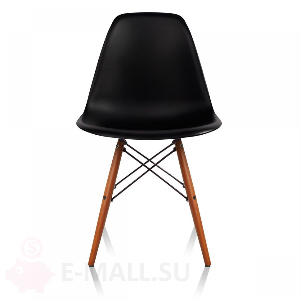 Пластиковые стулья DSW, дизайн Чарльза и Рэй Эймс Eames, ножки темные, черный