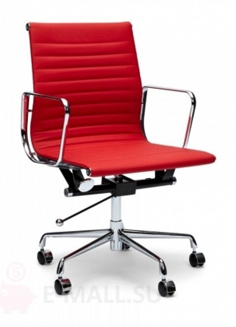 Офисные кресла Eames Aluminum Group E117, дизайн Чарльза и Рэй Эймс Eames, красный