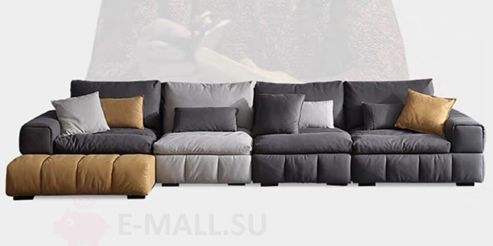 Модульный мягкий диван в итальянском стиле с пухом и латексными гранулами