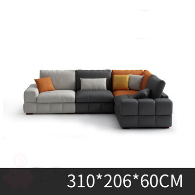 Модульный мягкий диван в итальянском стиле с пухом и латексными гранулами, трехместный + угловой