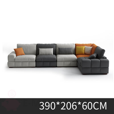 Модульный мягкий диван в итальянском стиле с пухом и латексными гранулами, четырехместный + угловой
