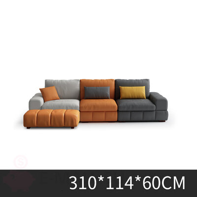 Модульный мягкий диван в итальянском стиле с пухом и латексными гранулами, трехместный + оттоманка