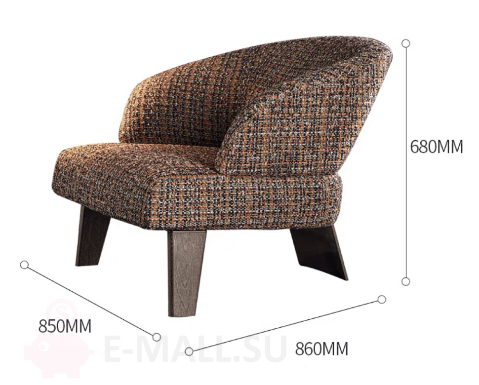 Кресло в стиле Minotti Creed, коричневый лен