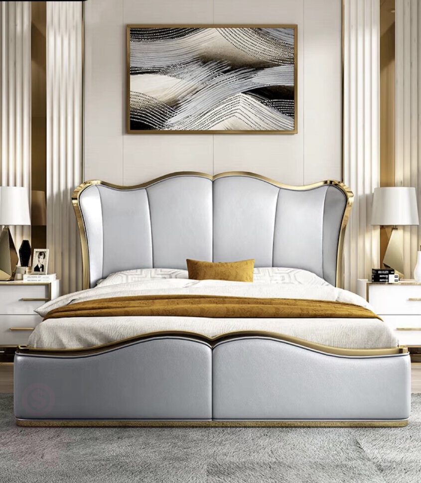 Кровать в итальянском стиле постмодерн из нержавеющей стали
