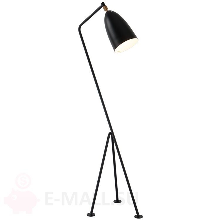 Торшер дизайнерский в стиле GRASSHOPPER FLOOR LAMP BY GRETA GROSSMAN, 1.2 м, черный