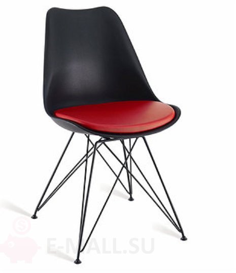 Пластиковые стулья NEW DSR, дизайн Чарльза и Рэй Эймс Eames, ножки хром, черный