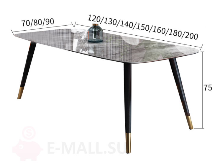 Современный обеденный стол в итальянском стиле с керамической столешницей