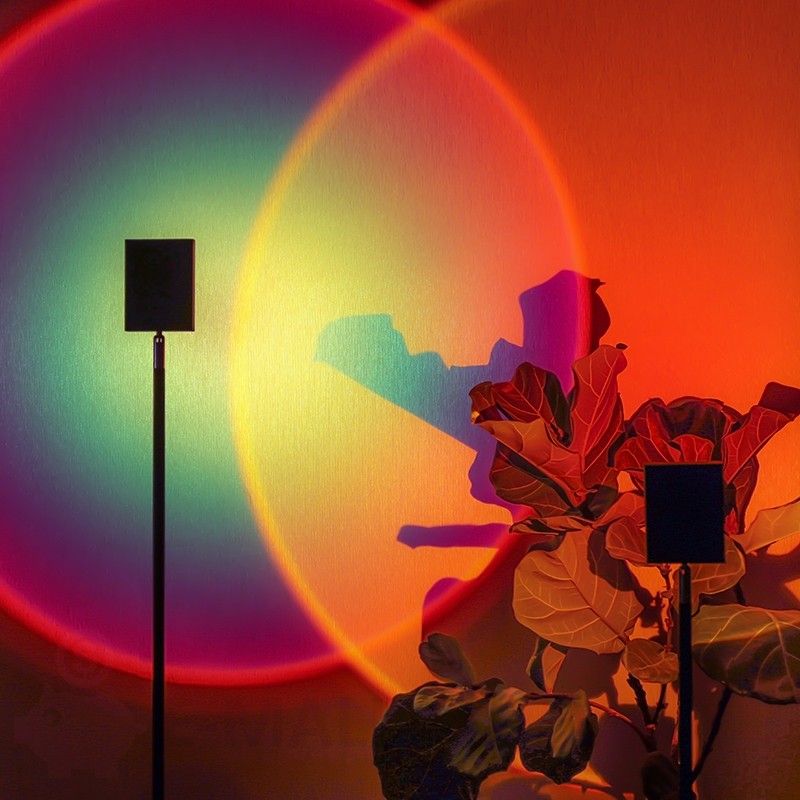 Напольная лампа имитация заката солнца RGB Sunset Standing Floor Lamp