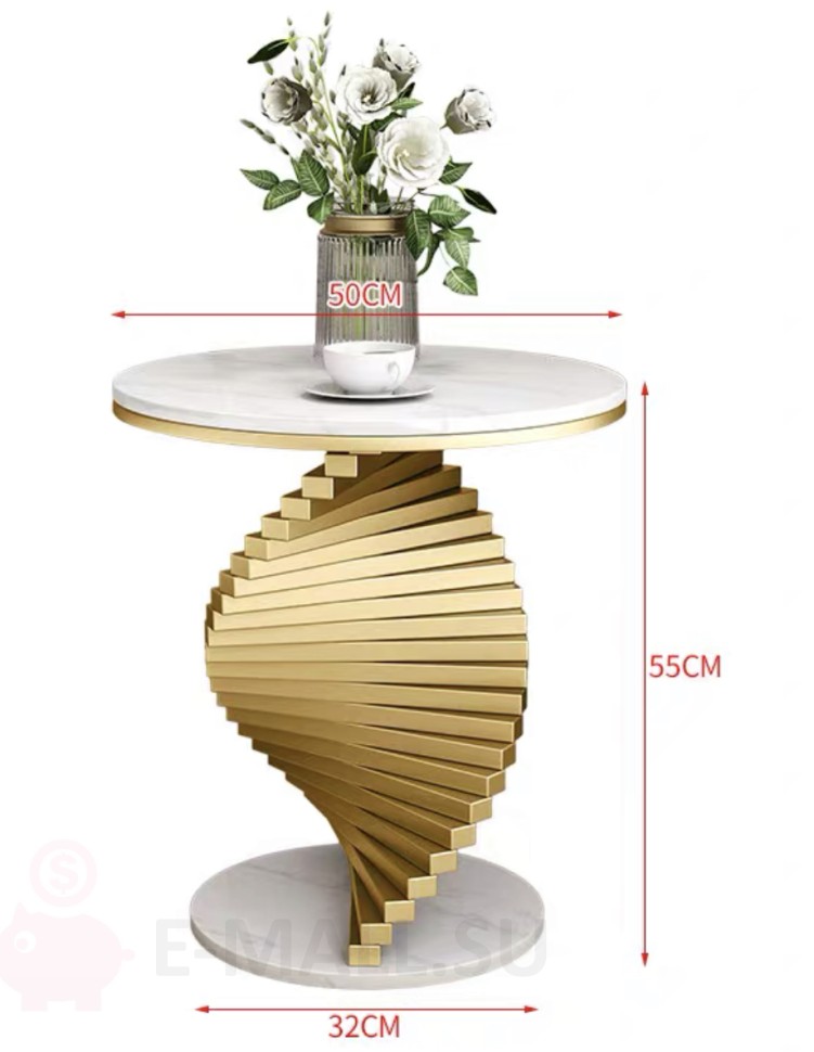 Кофейный столик Espiral, Белый /50см