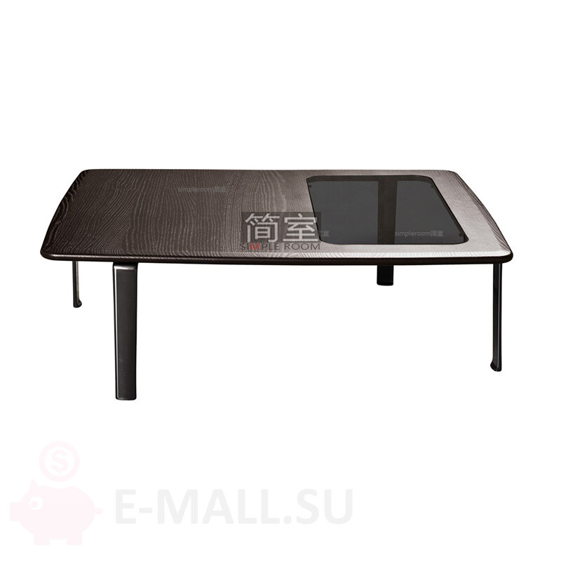 Кофейный столик в стиле Perry coffee table, Minotti W1200*D1200*H380 mm, Черный, шпон ясеня