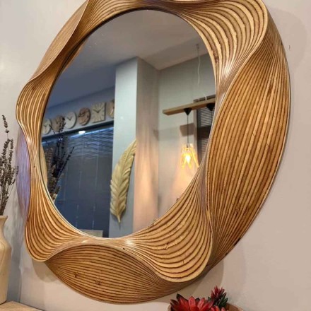 Декоративное настенное зеркало Convex Mirror, деревянная рама