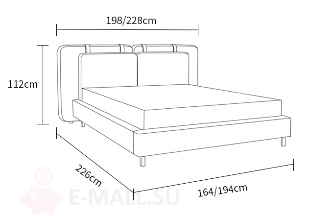 Кровать в стиле Tatlin Soft Bed by Minotti design Rodolfo Dordoni