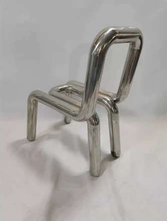 Стул дизайнерский в стиле BOLD CHAIR из полированной нержавеющей стали