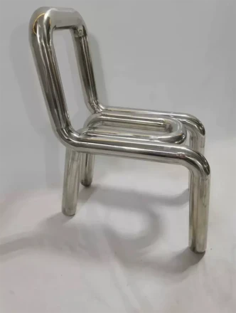 Стул дизайнерский в стиле BOLD CHAIR из полированной нержавеющей стали