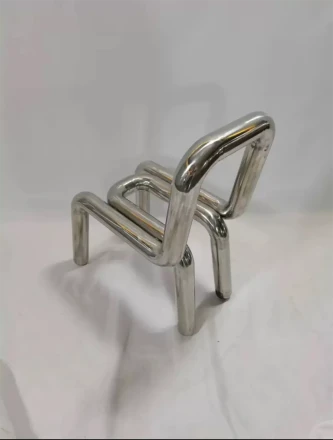 Стул дизайнерский в стиле BOLD CHAIR из полированной нержавеющей стали