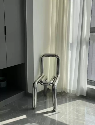 Стул дизайнерский в стиле BOLD CHAIR из полированной нержавеющей стали
