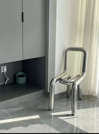 Стул дизайнерский в стиле BOLD CHAIR из полированной нержавеющей стали