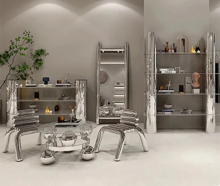 Стул дизайнерский в стиле BOLD CHAIR из полированной нержавеющей стали
