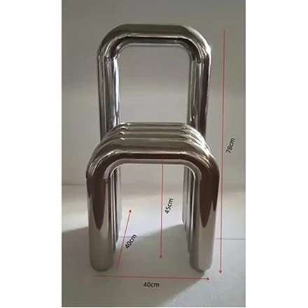 Стул дизайнерский в стиле BOLD CHAIR из полированной нержавеющей стали
