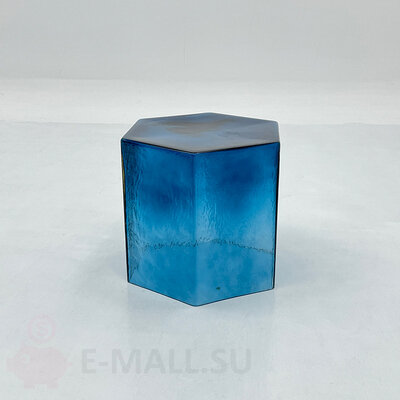 Шестиугольный кофейный столик Coffee Table Hexagon из стекла, голубой лёд, низкий, 340*300*305 мм