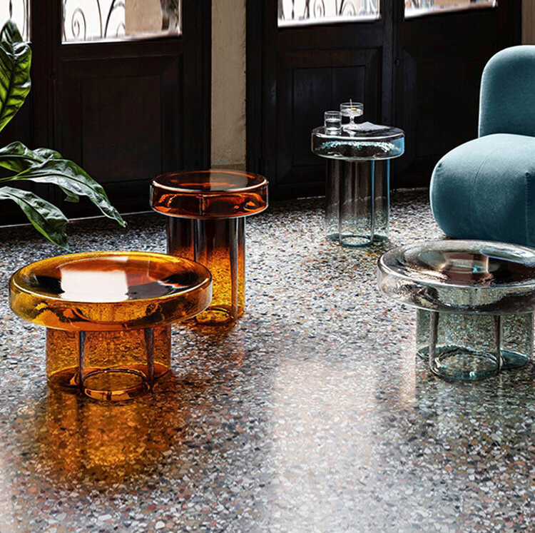 Кофейный столик из стекла в стиле SODA coffee and side-table by Miniforms