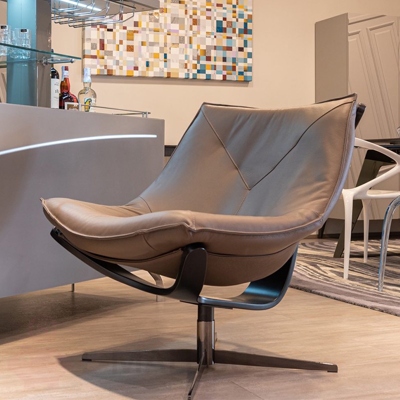 Кожаное кресло в стиле Dolphin armchair by ROCHE BOBOIS design Cédric Ragot