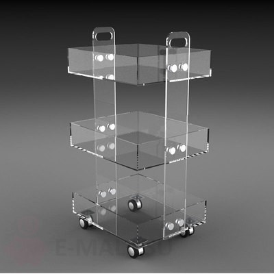 Столик сервировочный прозрачный Glass Trolley