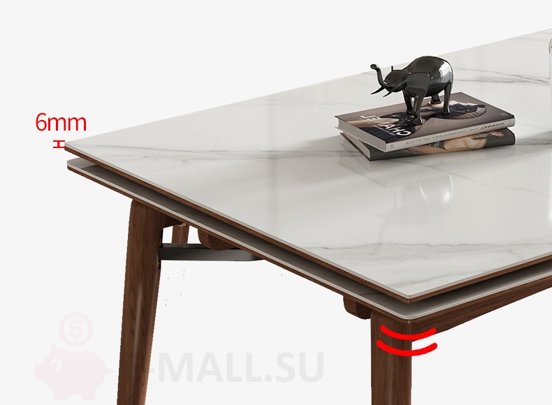 Обеденный стол трансформер из цельного дерева с керамической столешницей 110*80*78 см