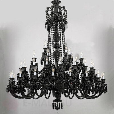 ЛЮСТРА в стиле BACCARAT ZENITH BLACK, 48 ламп диаметр 150 высота 170 см