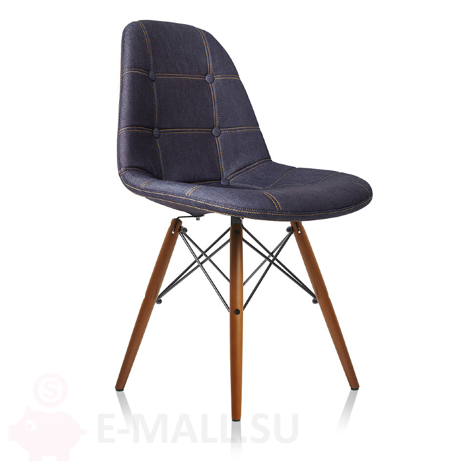 Пластиковые стулья DSW SOFT, дизайн Чарльза и Рэй Эймс Eames, ножки темные, синий