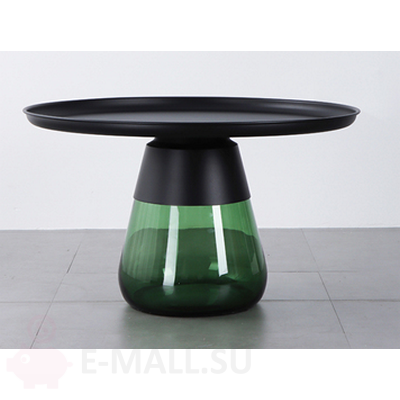 Кофейный столик Casablanca coffee table - низкий, Зеленое стекло, черный металл