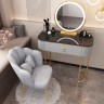 Современный туалетный столик с зеркалом, серый, без тумбы