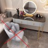 Современный туалетный столик с зеркалом, серый, без тумбы