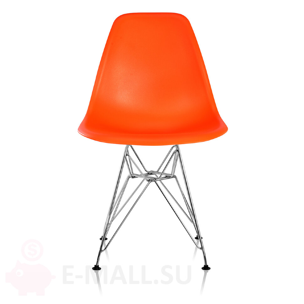 Пластиковые стулья DSR, дизайн Чарльза и Рэй Эймс Eames, ножки хром, оранжевый, цена за 2 шт