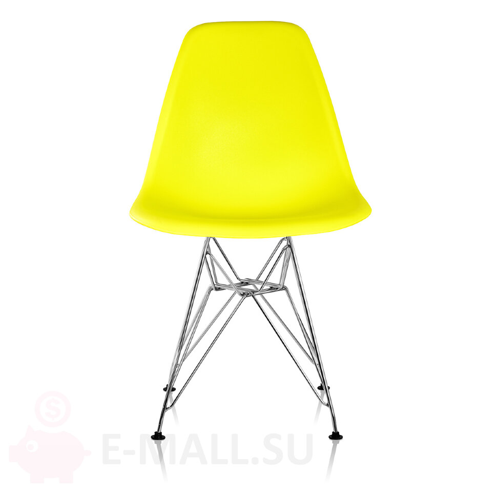 Пластиковые стулья DSR, дизайн Чарльза и Рэй Эймс Eames, ножки хром, желтый, цена за 2 шт