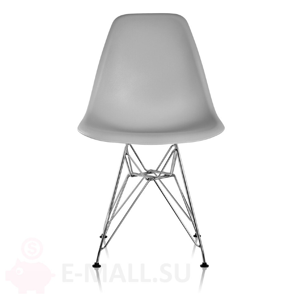 Пластиковые стулья DSR, дизайн Чарльза и Рэй Эймс Eames, ножки хром, серый, цена за 2 шт