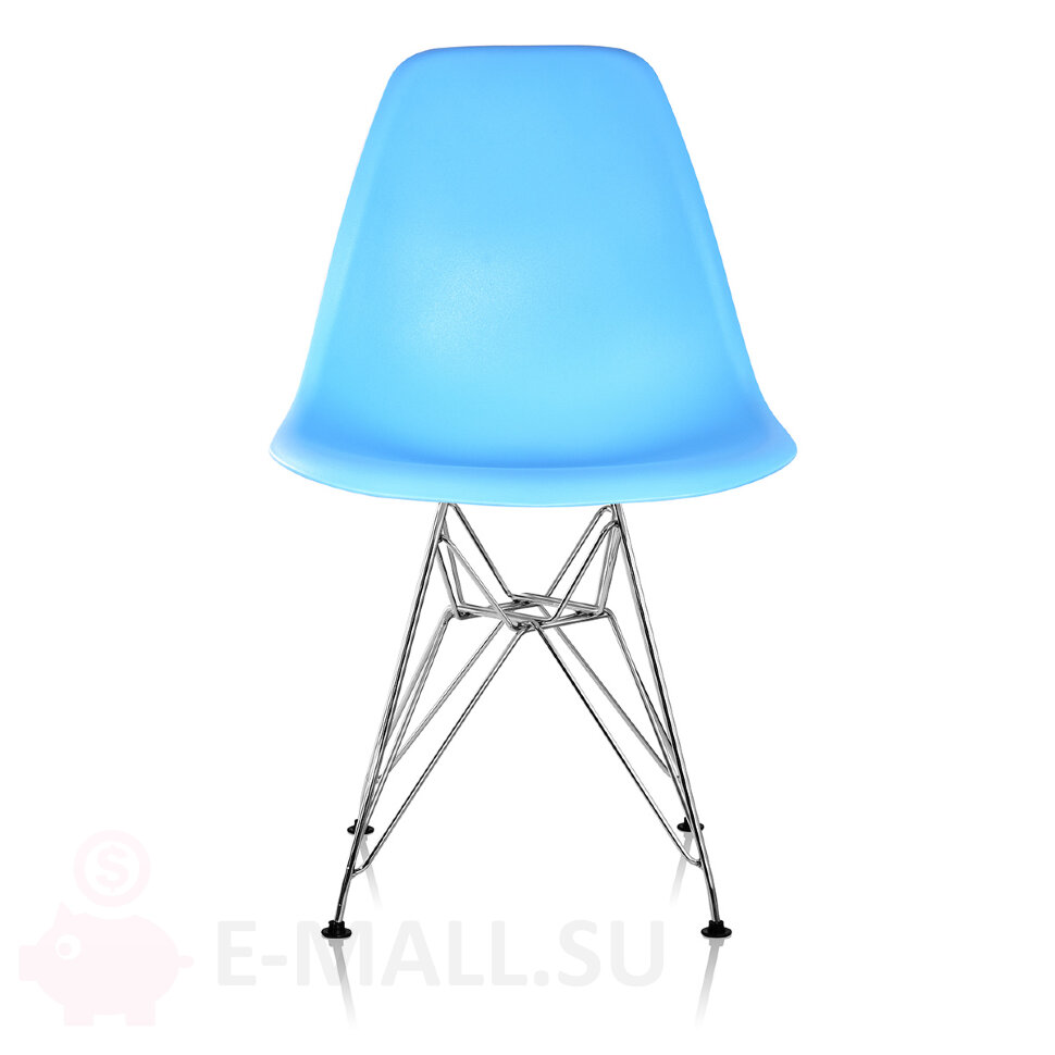 Пластиковые стулья DSR, дизайн Чарльза и Рэй Эймс Eames, ножки хром, голубой, цена за 2 шт