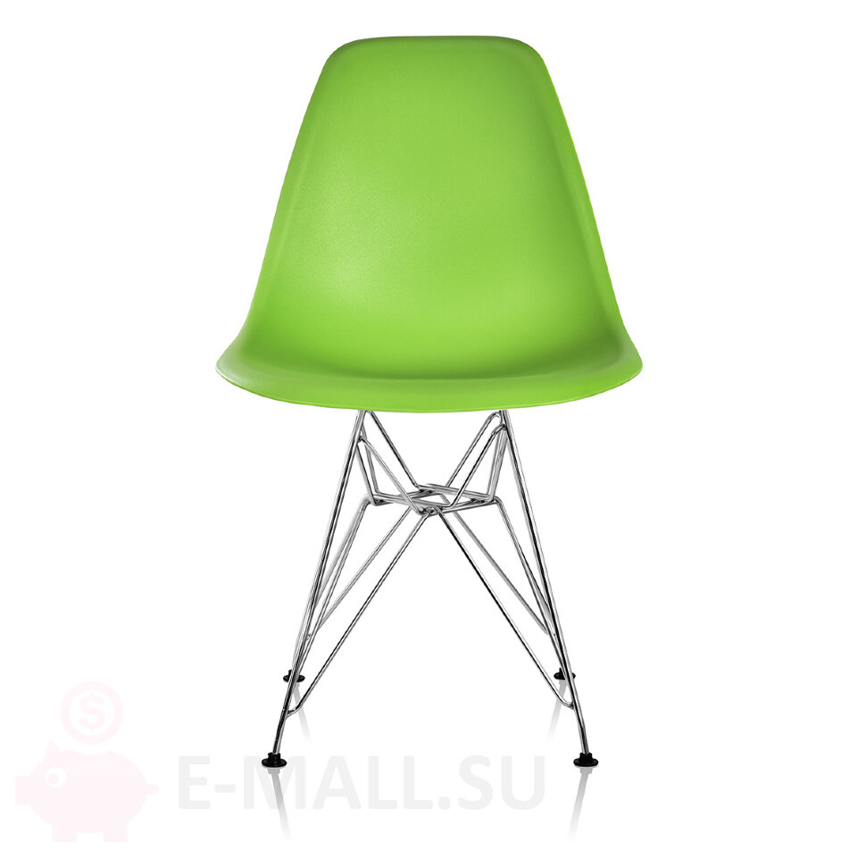 Пластиковые стулья DSR, дизайн Чарльза и Рэй Эймс Eames, ножки хром, зеленый, цена за 2 шт