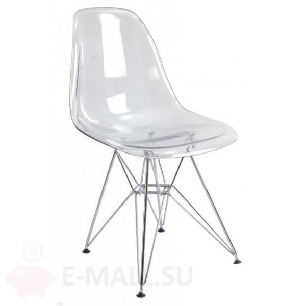 Пластиковые стулья DSR, дизайн Чарльза и Рэй Эймс Eames, ножки хром, прозрачный, цена за 2 шт