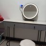 Современный туалетный столик с зеркалом, без тумбы, с черной отделкой