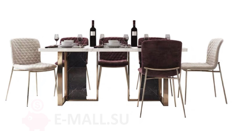 Обеденный стол с каменной столешницей в современном итальянском стиле, Обеденный стол с каменной столешницей